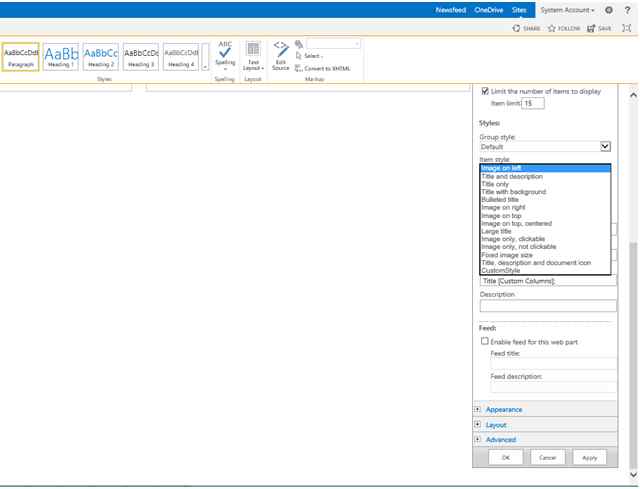 Select Presentation to apply the styles